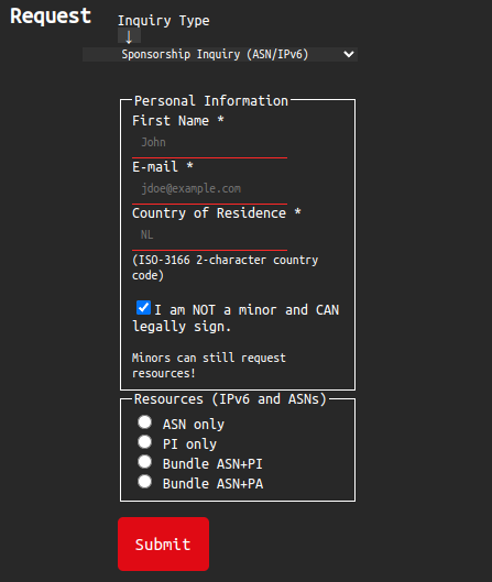 Screenshot of the freetransit.ch request form.